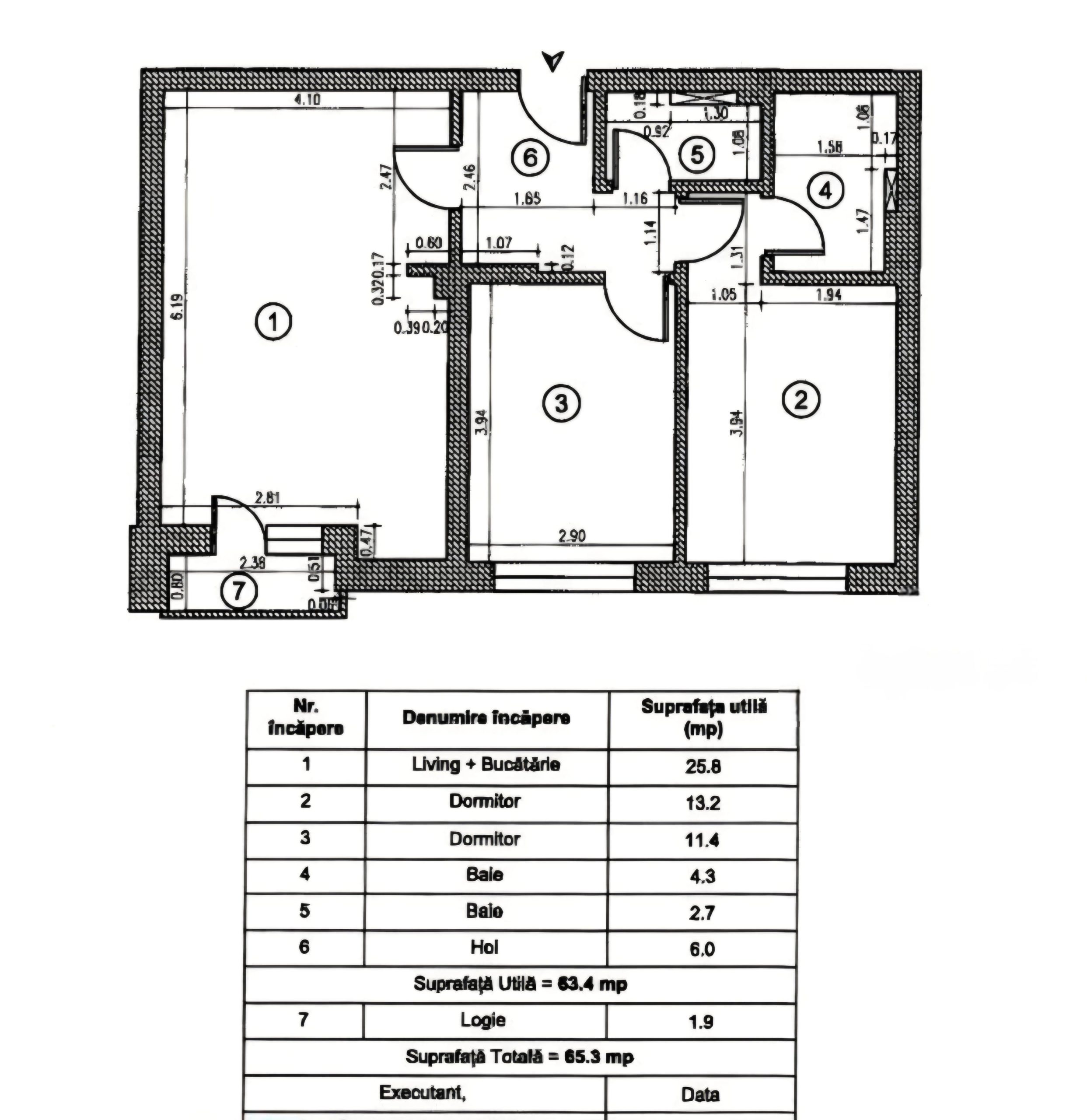 Apartament 3 camere zona Pallady